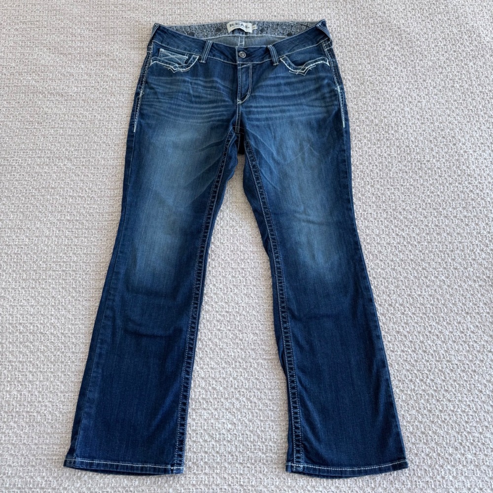 Ariat REAL Denim Woman's High Waist 16WR Dark Wash Bootcut Jeans Western